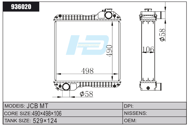 6020b Radiator 936020 JCB MT Radiator Heavy Duty For Truck - HD-Truck Radiator Manufature